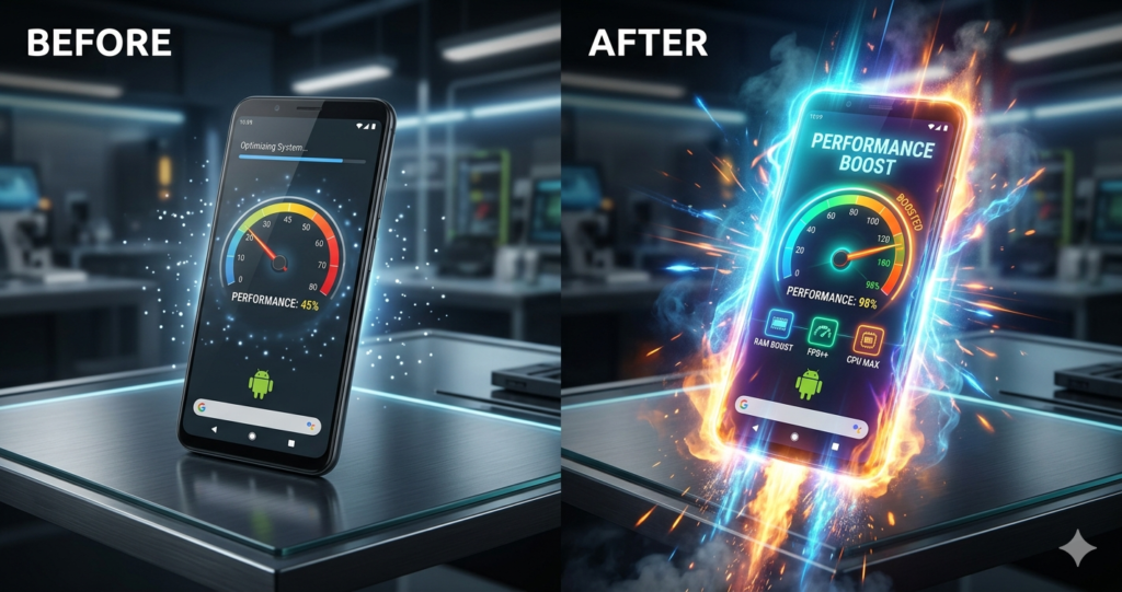 Android phone speed optimization showing fast performance boost in 2026