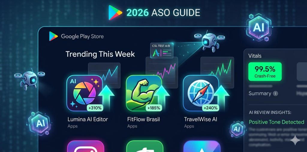 Google Play Store 2026 AI-driven app discovery dashboard