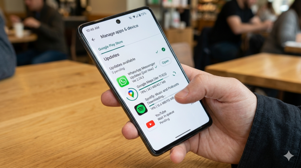 fixing Android app compatibility issues by updating apps on Google Play Store