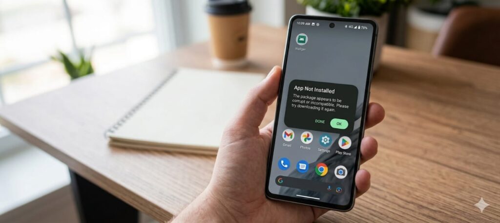 App not installed error message on Android phone screen in 2026