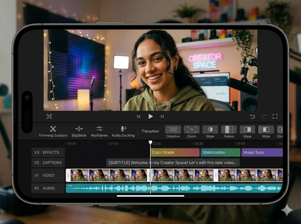 CapCut video editing app interface for content creation 2026