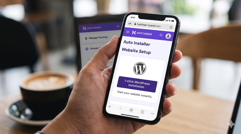 Installing self-hosted WordPress using Hostinger from a smartphone