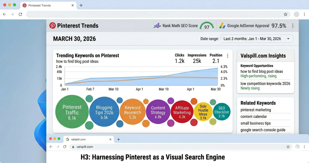 Pinterest Trends dashboard for forecasting trending blog post ideas in 2026