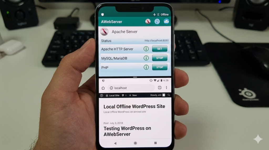 Running WordPress locally on an Android phone using AWebServer