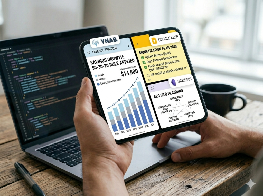 Tracking finances and capturing notes using the best apps for productivity and daily tasks in 2026