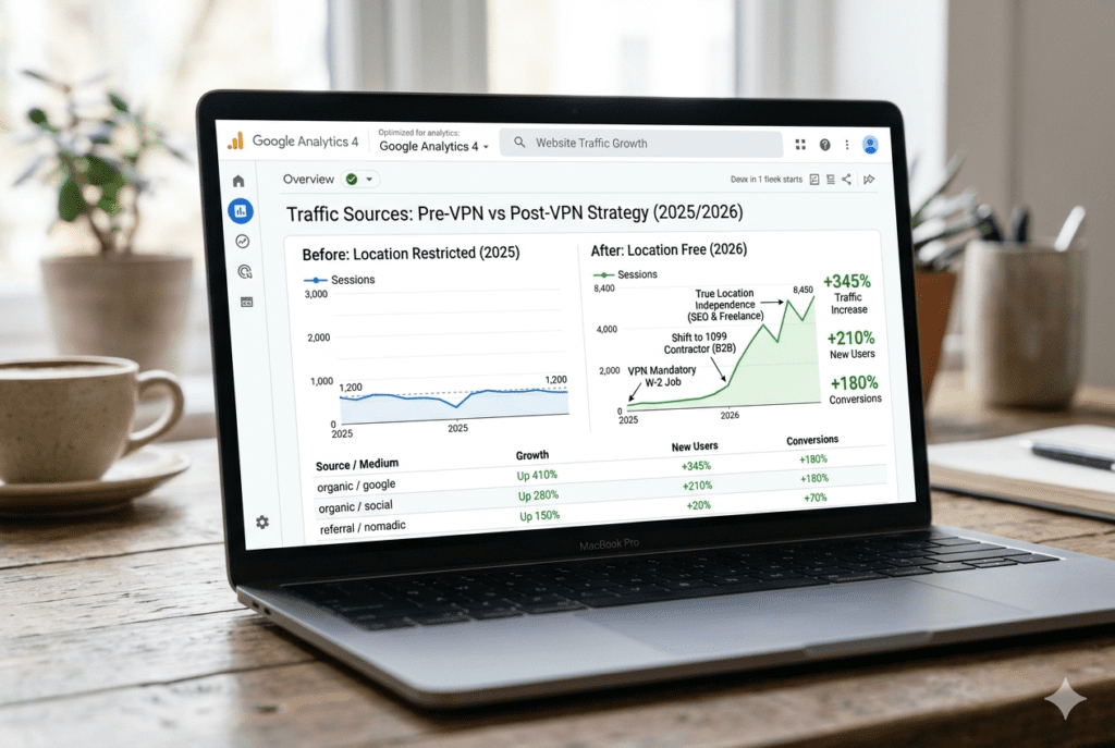 USA remote jobs without a VPN SEO traffic growth analytics dashboard