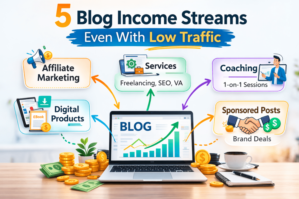 blog income streams to monetize a new blog with little or no traffic