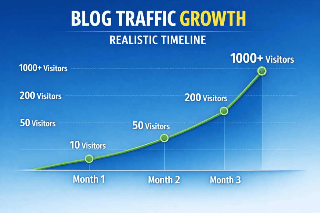 blog traffic growth timeline for new blogs