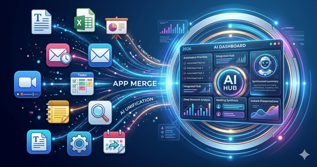 Idea: A sleek dashboard showing multiple office apps merging into a single AI-powered workspace
Size: 1200Γ628 (recommended for social sharing)