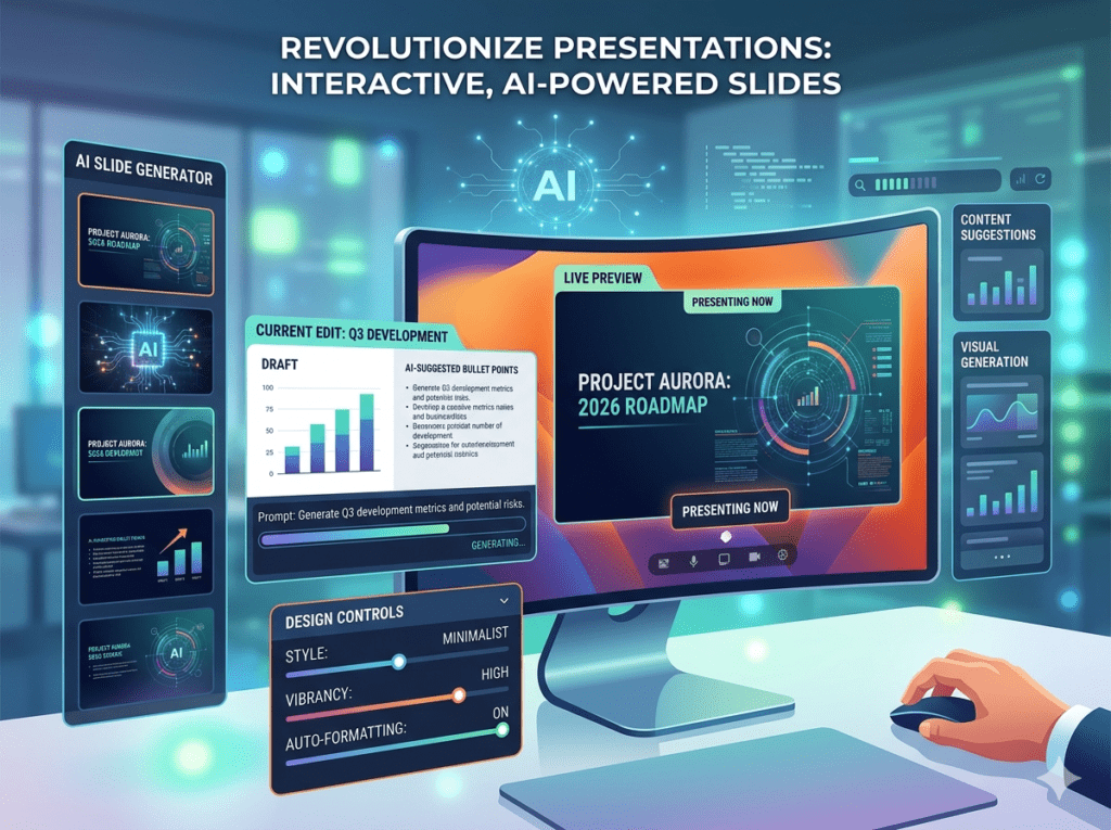 Gamma AI tools for productivity generating professional presentations