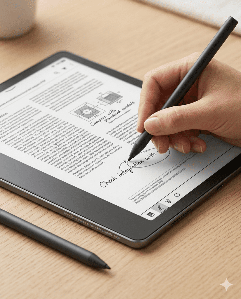 Kindle Scribe stylus note taking PDF annotation 2026