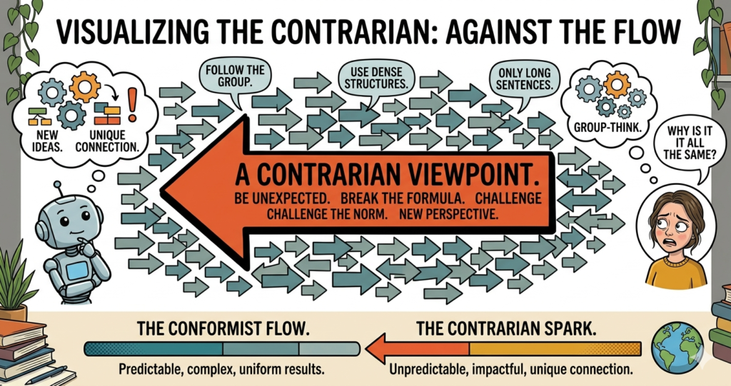 contrarian blogging tips to humanize AI content
