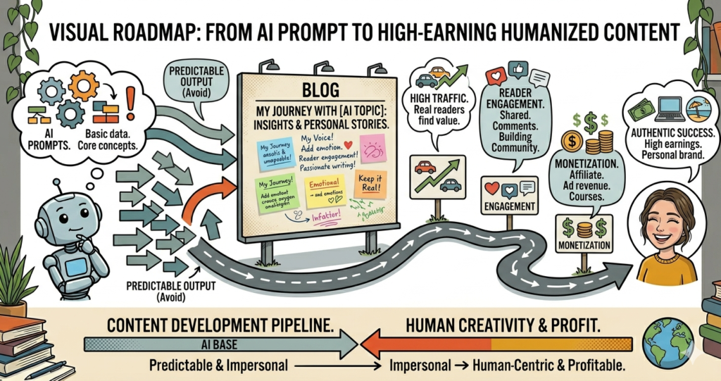 execution plan to humanize AI content