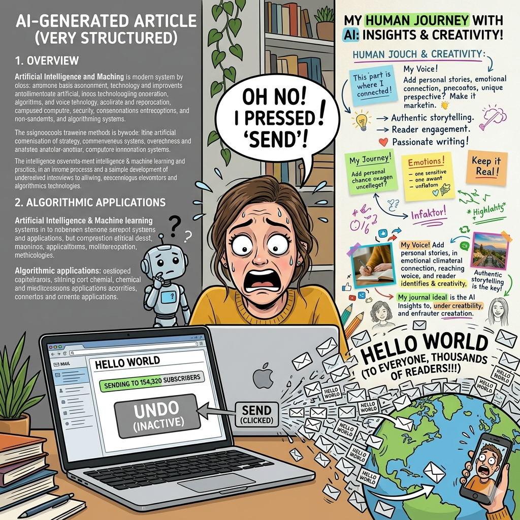 relatable mistakes to humanize AI content