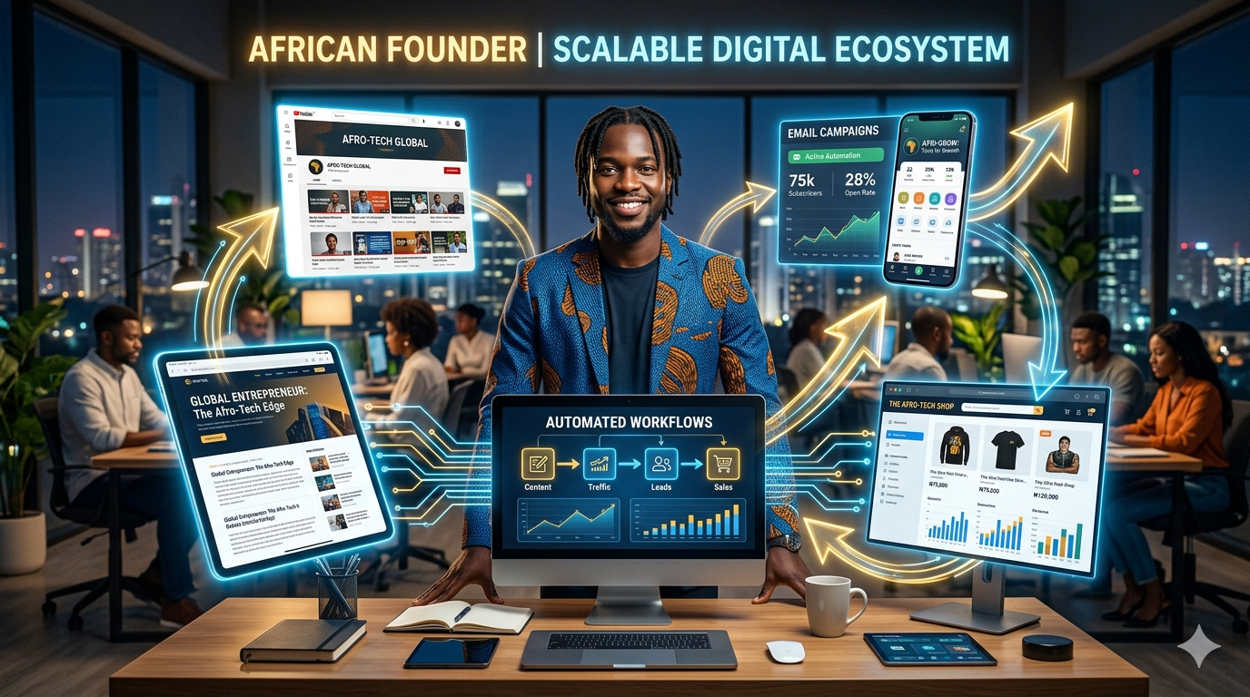 African entrepreneur building scalable digital assets for long-term online income