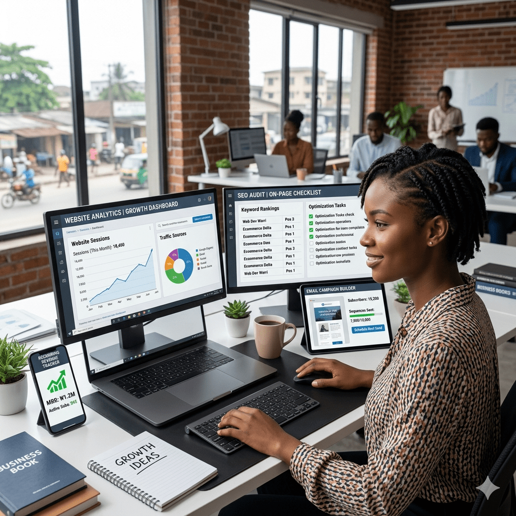 African entrepreneur building scalable digital assets to avoid startup failure