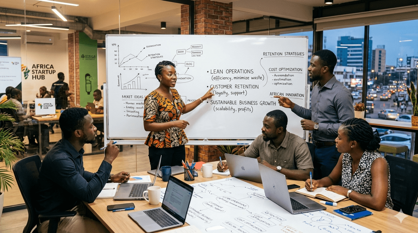 African startup founders learning sustainable business growth and survival strategies in 2026