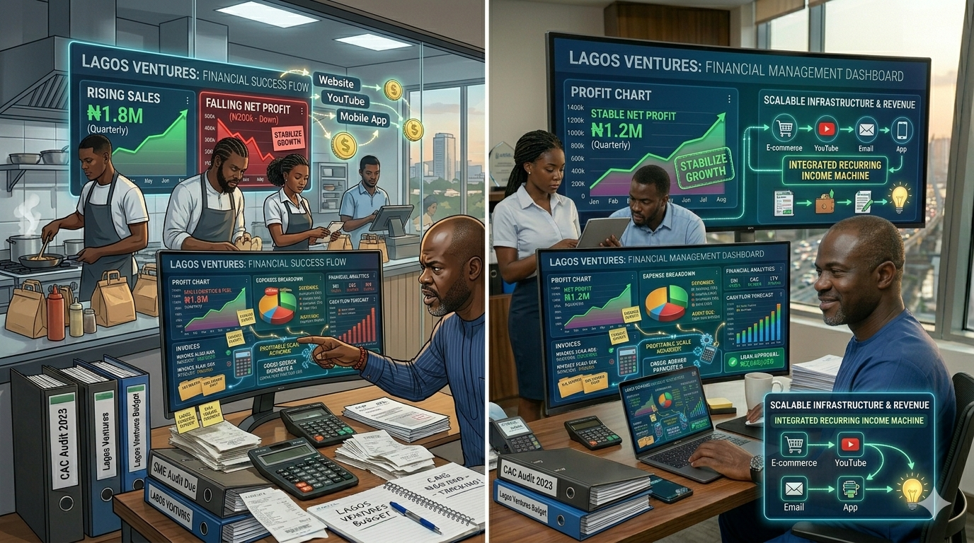 Comparison between high sales but poor profits and financially disciplined Nigerian businesses