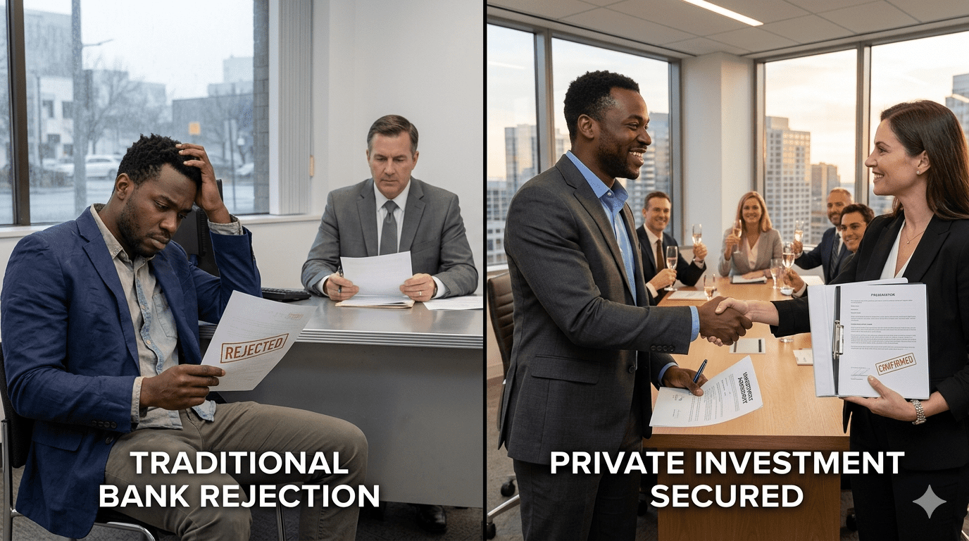 Comparison between traditional bank loan rejection and family office funding in Nigeria