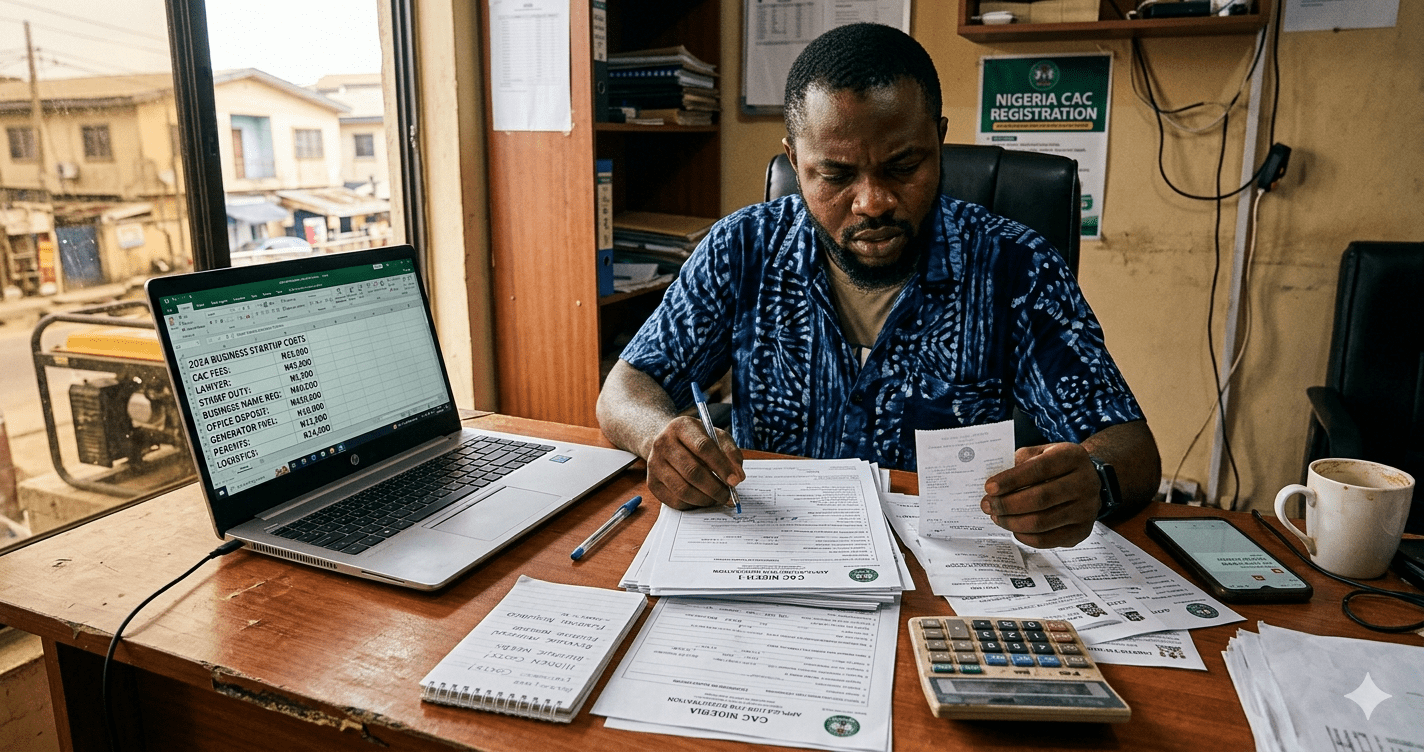 Nigerian entrepreneur calculating company registration cost in Nigeria for 2025