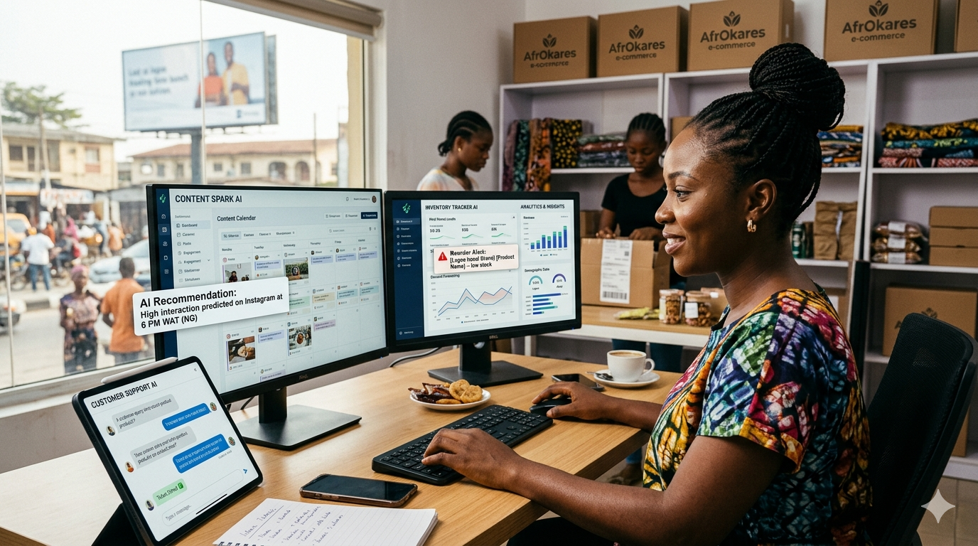 Nigerian entrepreneur using AI systems to automate business operations and reduce burnout
