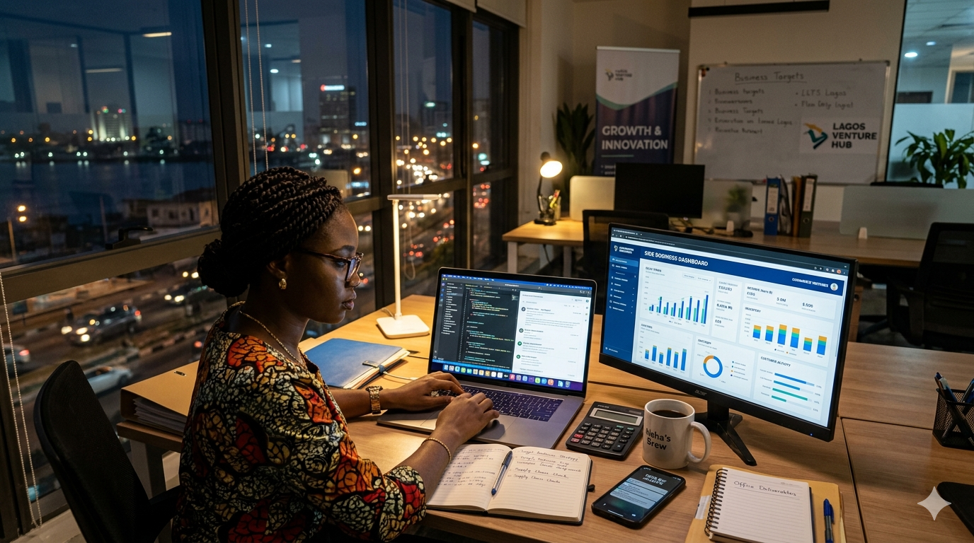 Nigerian professional building a side business before transitioning into full-time entrepreneurship