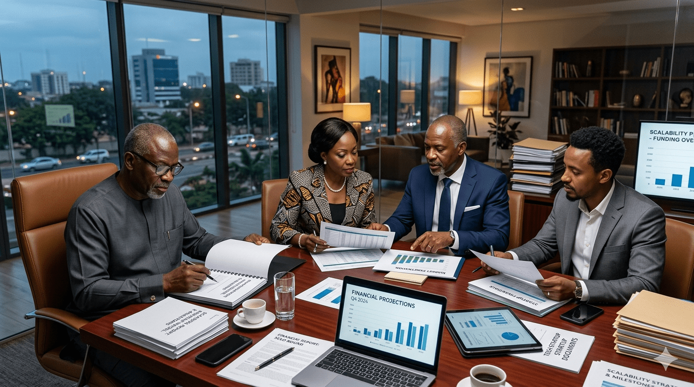 Private investors evaluating scalable Nigerian startup for long-term funding opportunities