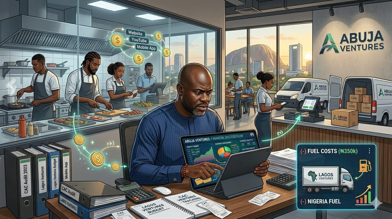 Restaurant owner in Abuja analyzing rising operational costs and business profitability