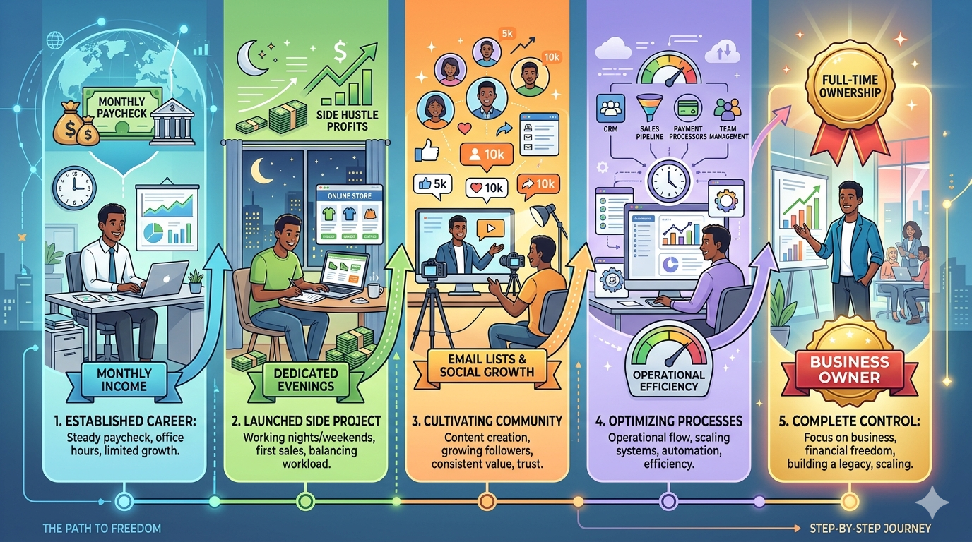 Transition path from employment to full-time business ownership in Nigeria