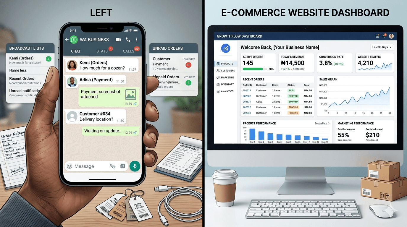 WhatsApp to e-commerce store transition for Nigerian small businesses